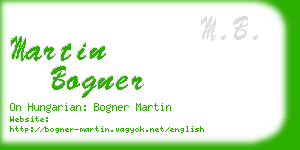 martin bogner business card